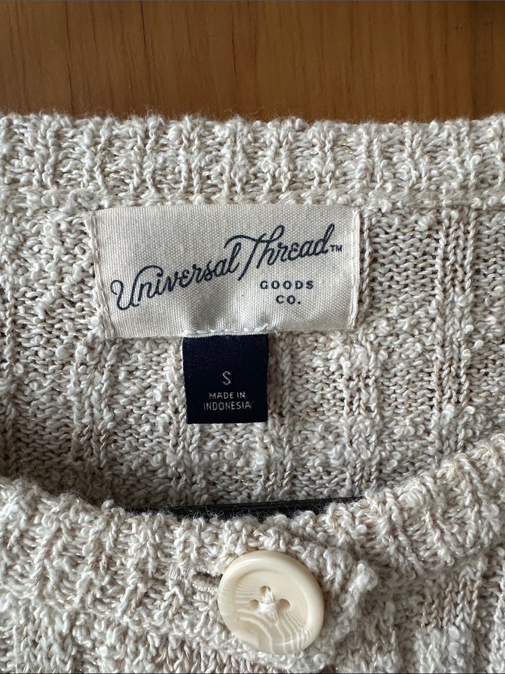 Universal Thread Cream Ribbed Button-Up Cardigan - Picture 2 of 4